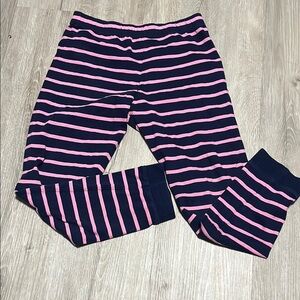 F&F Pink and Navy Striped Pants size 9-10